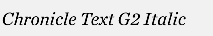 Chronicle Text G2 Italic